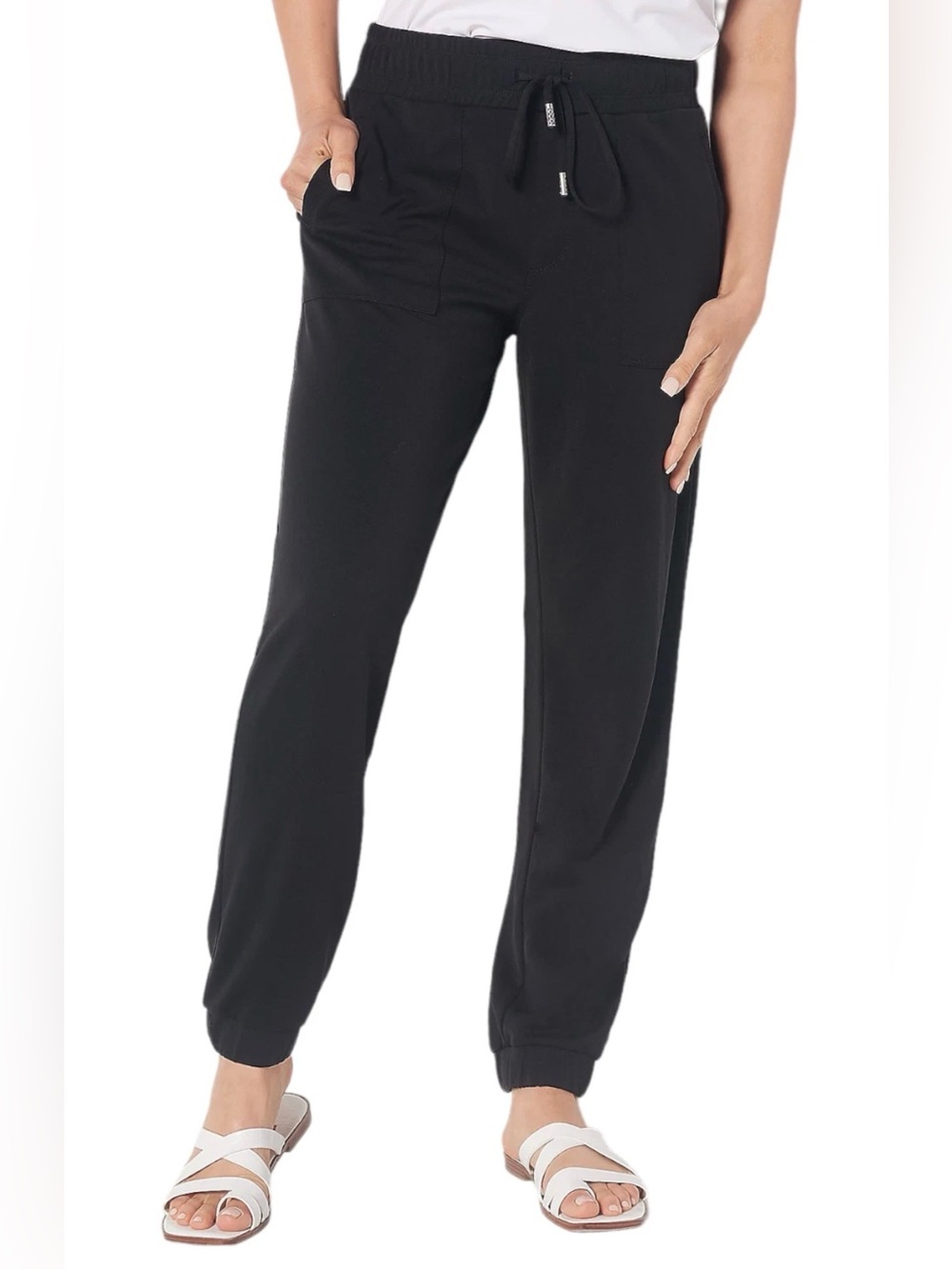 Susan Graver Petite Weekend Sueded Knit Joggers with Drawstring! Size 1XP.